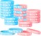 30 Pieces Gender Reveal Bracelets, Team Boy Silicone Wristbands Team Girl Gender Reveal Party Bracelets Team Both Rubber Wristband for Baby Shower Gender Reveal Party Favor Supplies (Delicate Color)